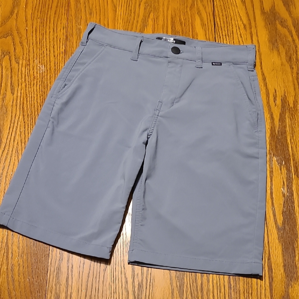 Hurley Light Gray Flat Front Shorts - Boy's 14